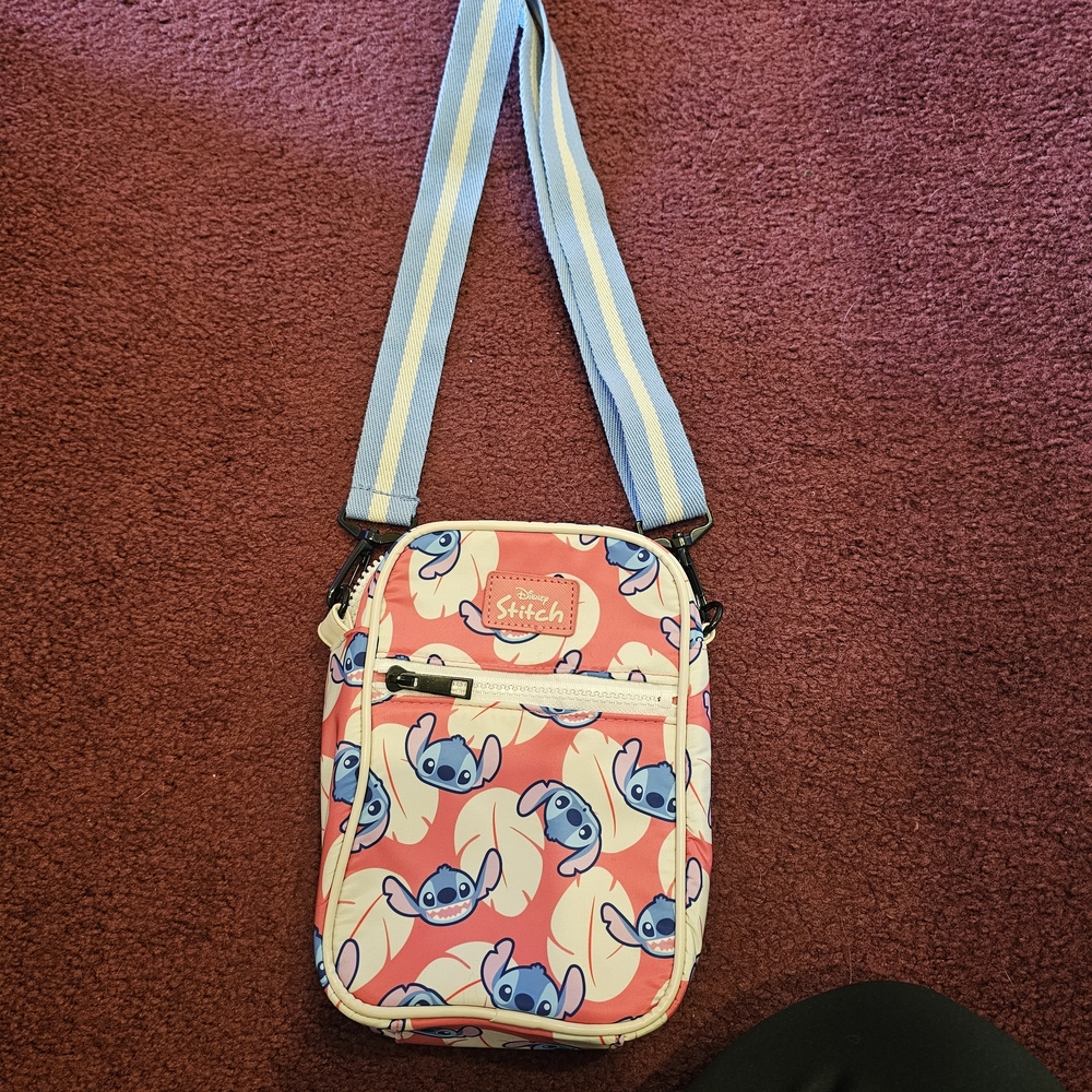 Disney Stitch Crossbody Bag with Blue and Pink Design